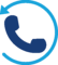 phone-circle-icon Blue telephone handset with a circular arrow surrounding it, indicating a 'call back' or 'return call' action