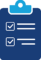 submission-form-icon Blue clipboard showing two completed checkboxes with lines of text, indicating finished tasks